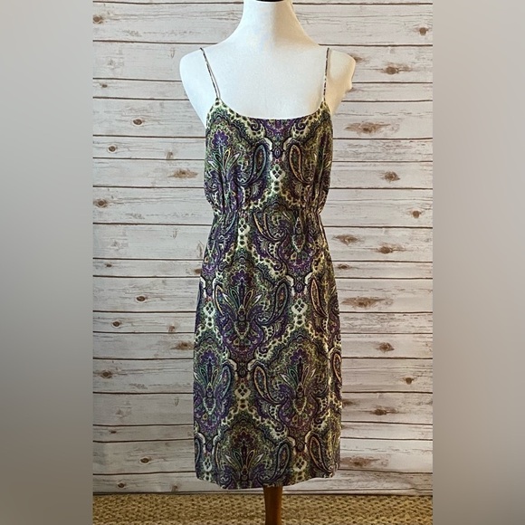 J. Crew 100% silk paisley slipdress - Picture 1 of 8